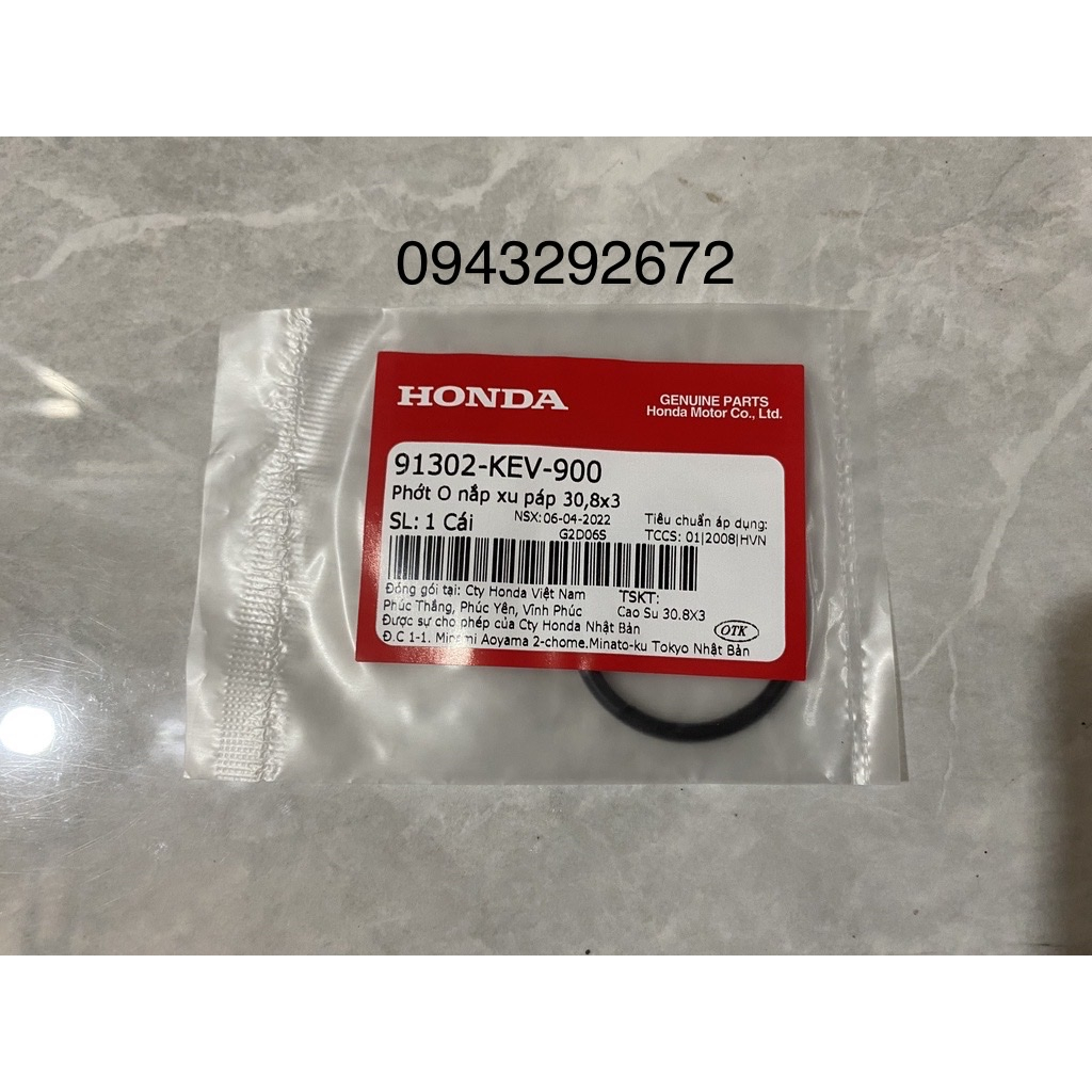 Phớt O Nắp Xu Páp 30,8x3 Dream, Wave, Future 1 Honda (91302KEV900)