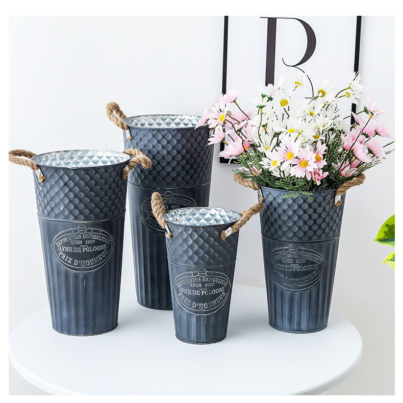 Tổng hợp chậu decor_BÌNH HOA SẮT / CHẬU XÔ CẮM HOA trang trí, bình cắm hoa vintage