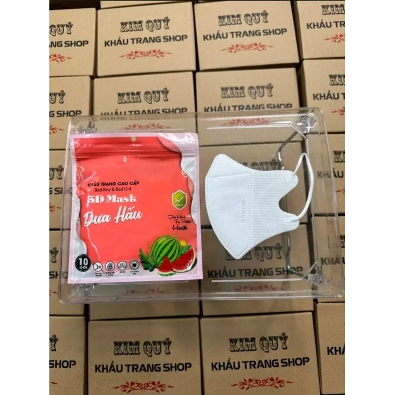 Khẩu Trang 5D Dưa Hấu 3 Lớp Dày Dặn, Hàng Chính Hãng Chống Tia UV