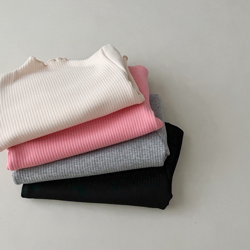 Áo giữ nhiệt dài tay cổ bèo cotton Hàn cho bé trai,bé gái