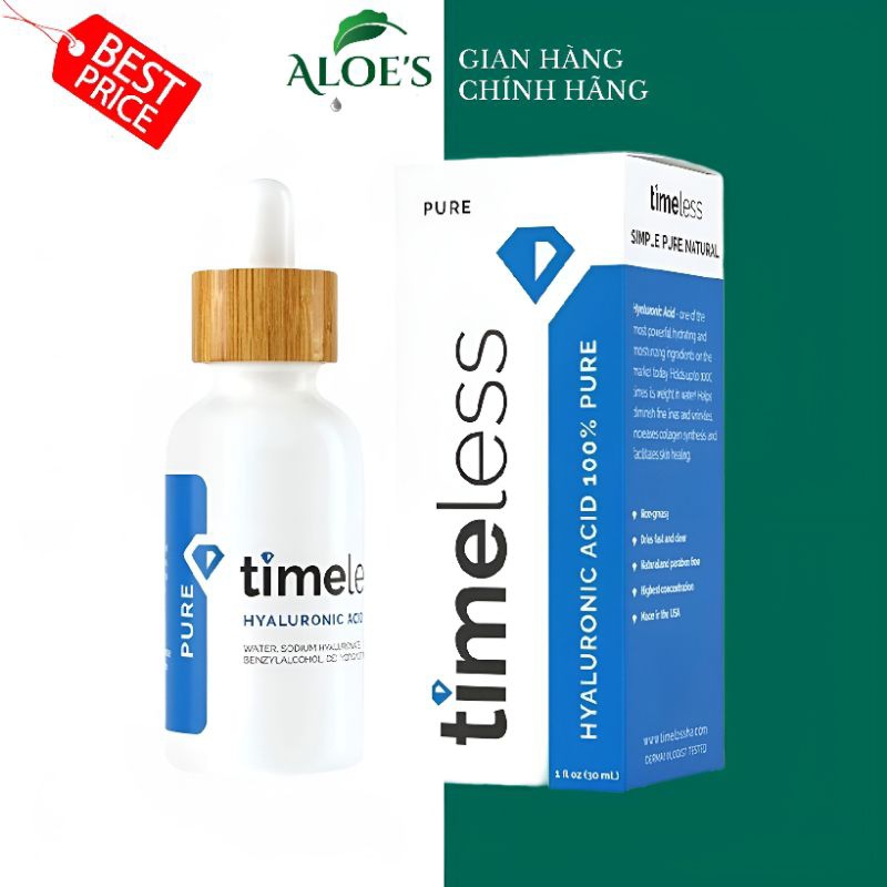 Tinh Chất Cấp Nước Serum Timeless Hyaluronic Acid Pure 30ml