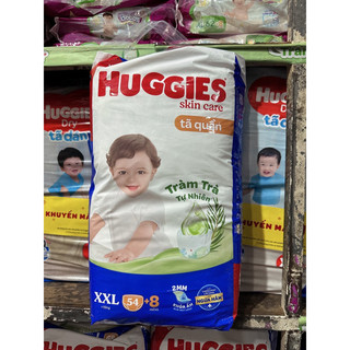 [TẶNG 8 MIẾNG] Tã quần Huggies TRÀM TRÀ TỰ NHIÊN - Size XXL Gói 54 miếng (Cho bé 15kg-25kg)