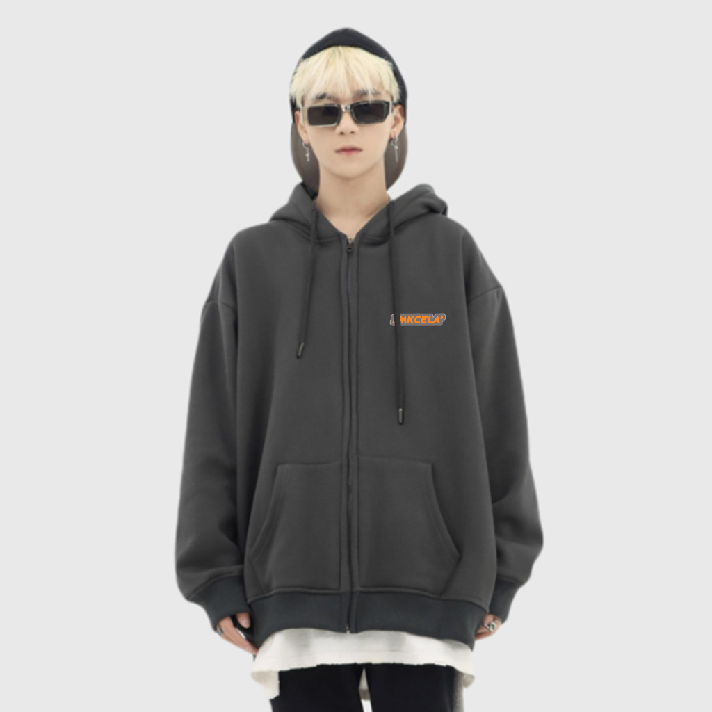 Áo Hoodie Zip MONSTER X STREET mác cam SMK Khoác Nỉ Mũ Kéo Khóa Basic Nỉ Bông Cotton Unisex nam nữ Local Brand