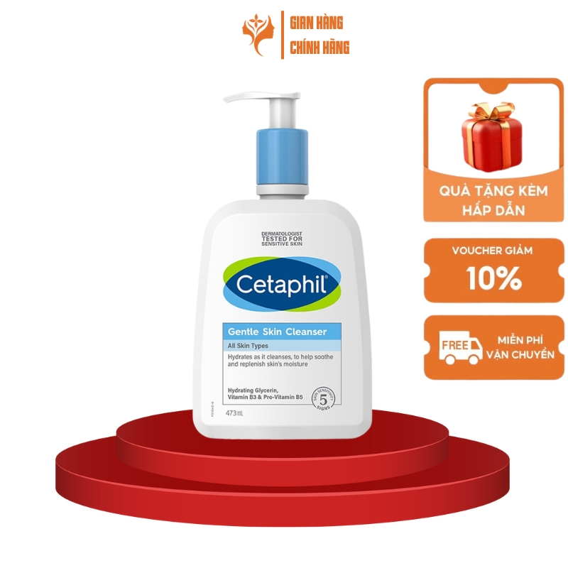 Sữa rửa mặt dịu nhẹ Cetaphil 473ml mẫu dành cho da dầu và da nhạy cảm chính hãng