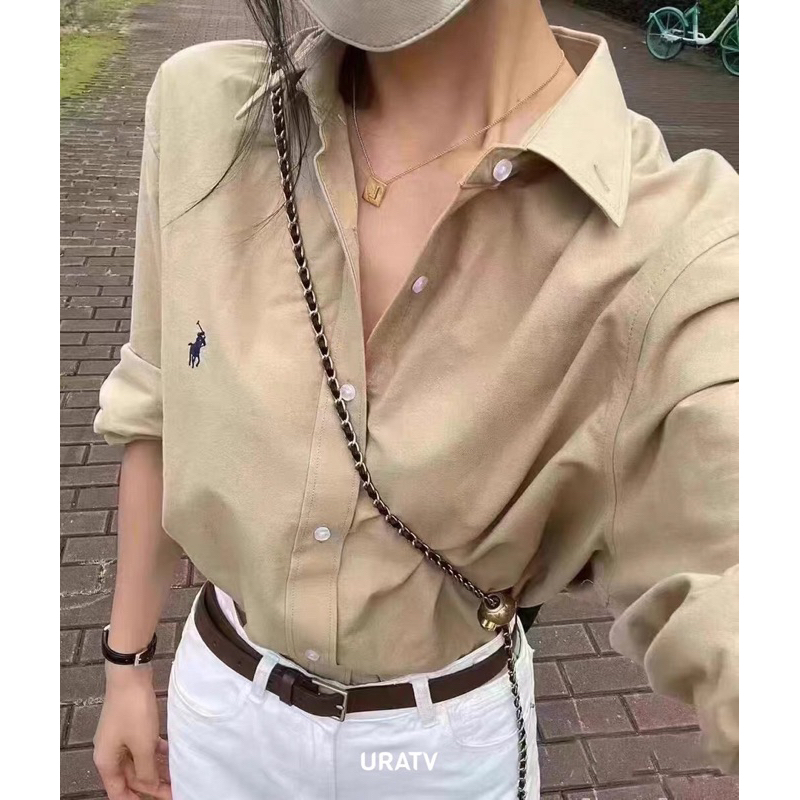 Áo sơ mi thêu P0.L0 245 chất linen phom suông