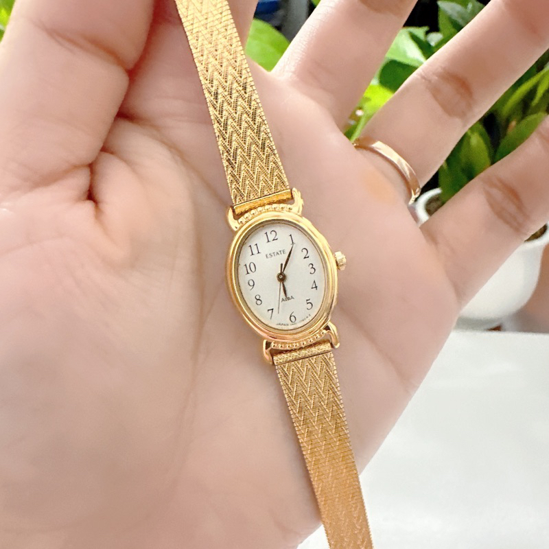 Đồng hồ nữ si nhật dáng dây lụa hiệu Estate
