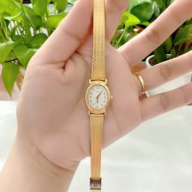 Đồng hồ nữ si nhật dáng dây lụa hiệu Estate