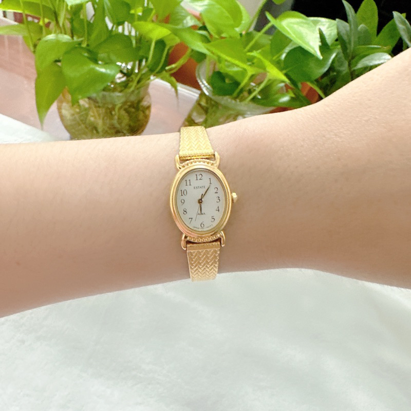 Đồng hồ nữ si nhật dáng dây lụa hiệu Estate