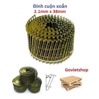 Đinh cuộn 2.1x38 - Đinh cuộn xoắn dài 38mm, 1 Cuộn có 400 đinh cuộn pallet gỗ ván - đinh dây 3p8