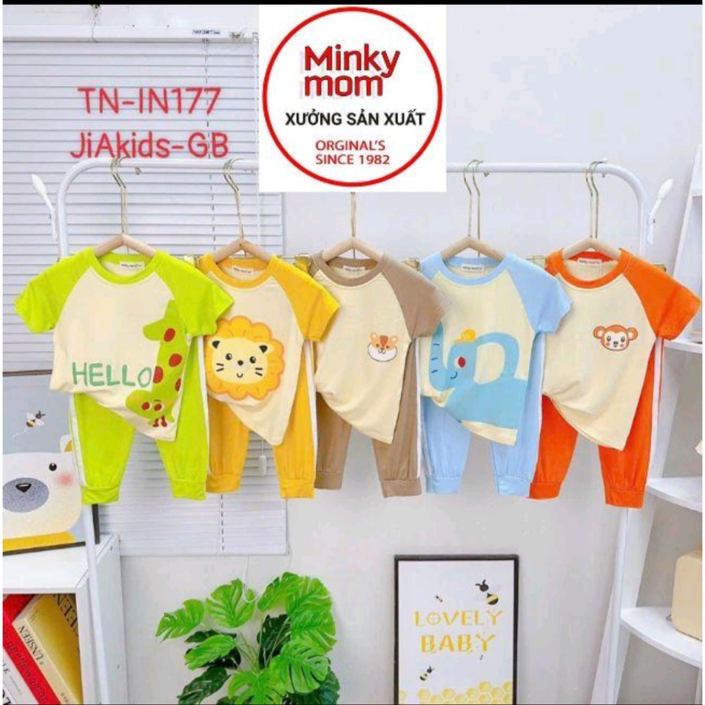 Bộ Thun Lạnh Tay Ngắn Quần Dài LND49 Cao Cấp Mềm Mịn Thoáng Mát Hàng Chuẩn MINKY MOM Dễ Chịu, Thoải Mái Cho Bé