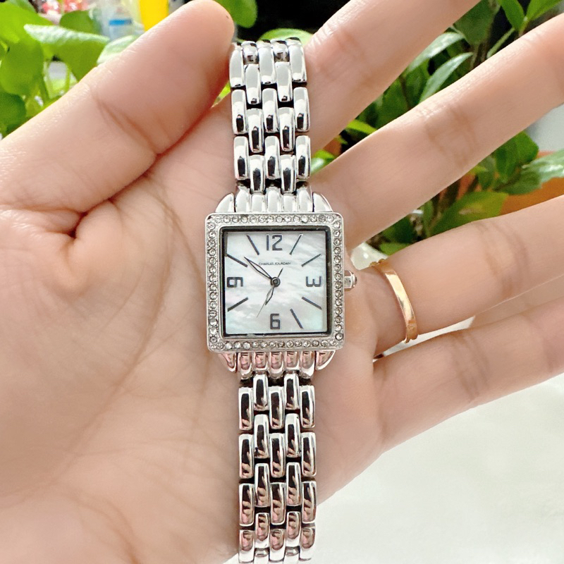 Đồng hồ nữ si nhật dáng tank hiệu Charles Jourdan