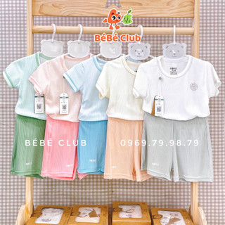Hrnee - bộ cộc tay phối chỉ modal organic