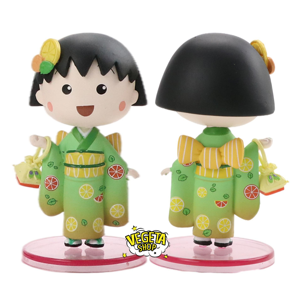 Mô hình Maruko - Nhóc Maruko - Momoko Sakura - Nhân vật Marukochan chibi dễ thương trang phục Kimono - Cao 8cm