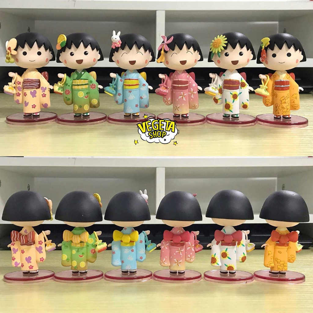 Mô hình Maruko - Nhóc Maruko - Momoko Sakura - Nhân vật Marukochan chibi dễ thương trang phục Kimono - Cao 8cm