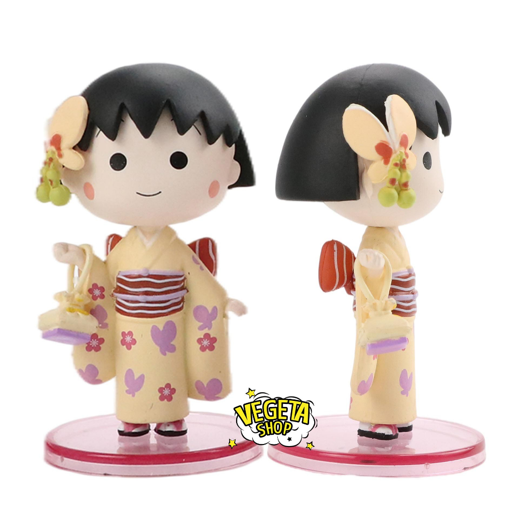 Mô hình Maruko - Nhóc Maruko - Momoko Sakura - Nhân vật Marukochan chibi dễ thương trang phục Kimono - Cao 8cm