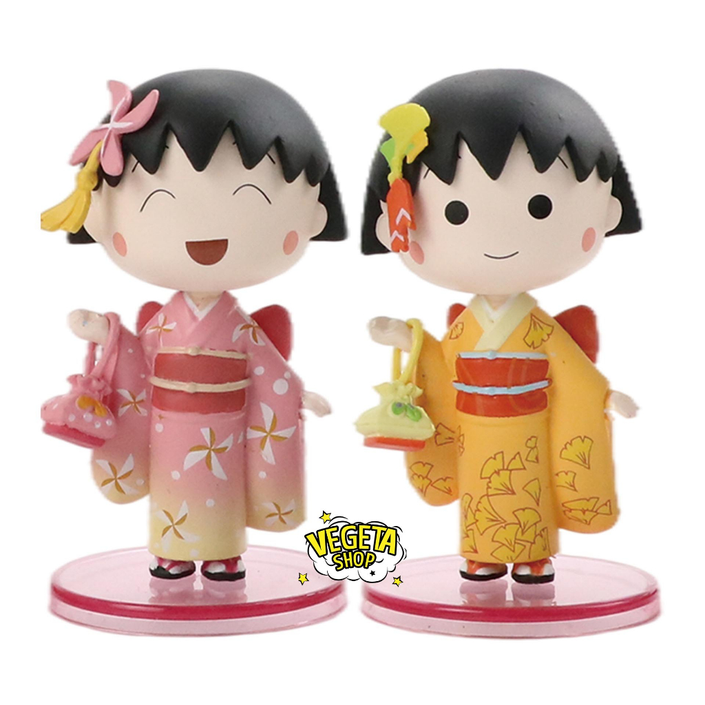 Mô hình Maruko - Nhóc Maruko - Momoko Sakura - Nhân vật Marukochan chibi dễ thương trang phục Kimono - Cao 8cm