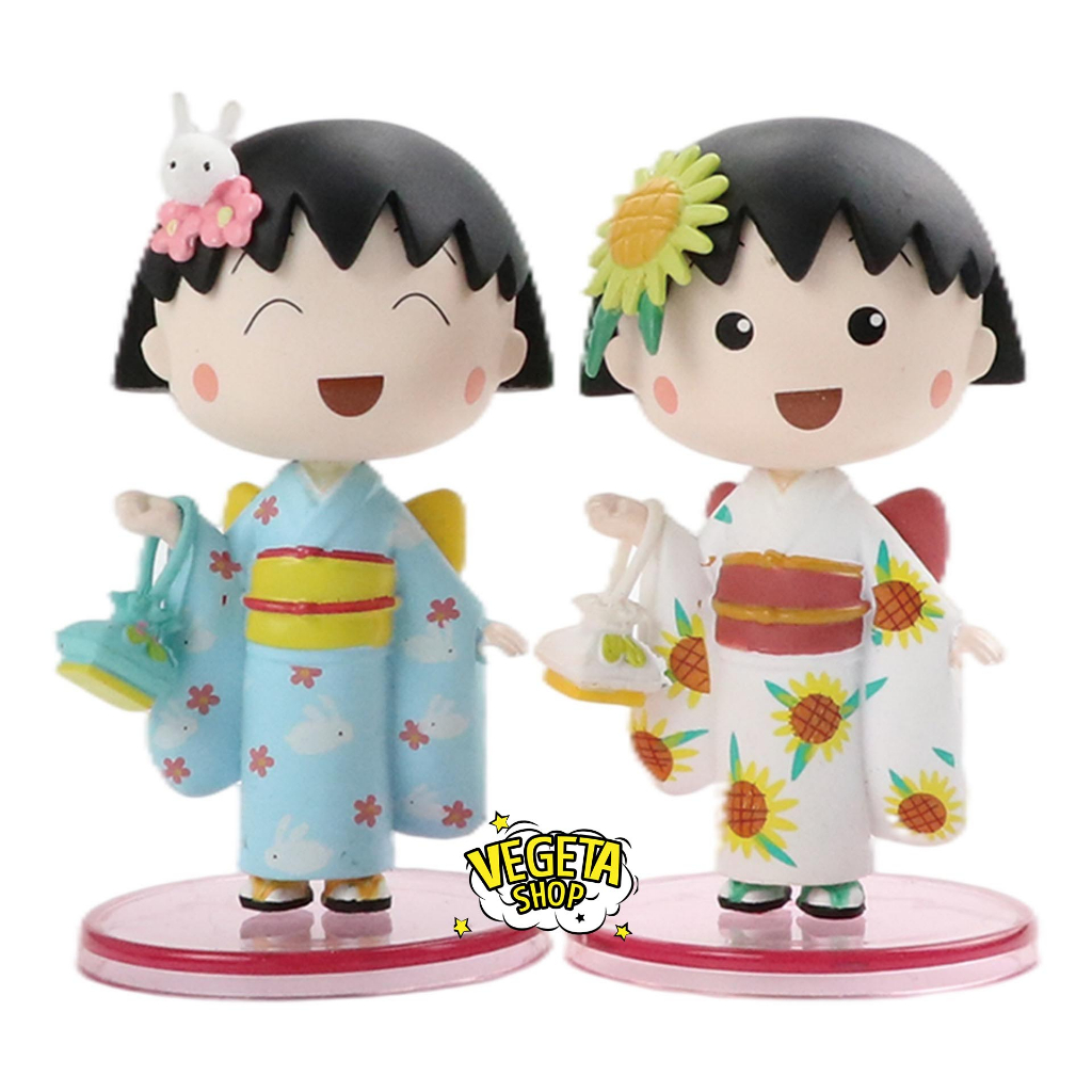 Mô hình Maruko - Nhóc Maruko - Momoko Sakura - Nhân vật Marukochan chibi dễ thương trang phục Kimono - Cao 8cm
