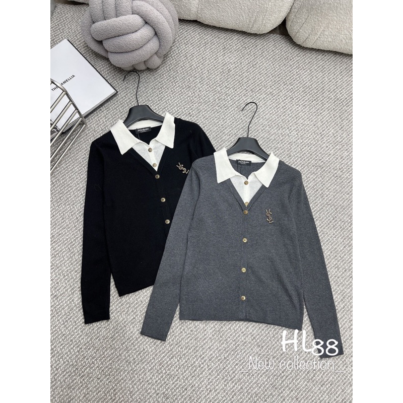 Áo len phối sơ mi kèm tag y.s.l QCL1