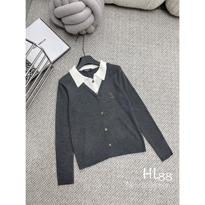 Áo len phối sơ mi kèm tag y.s.l QCL1