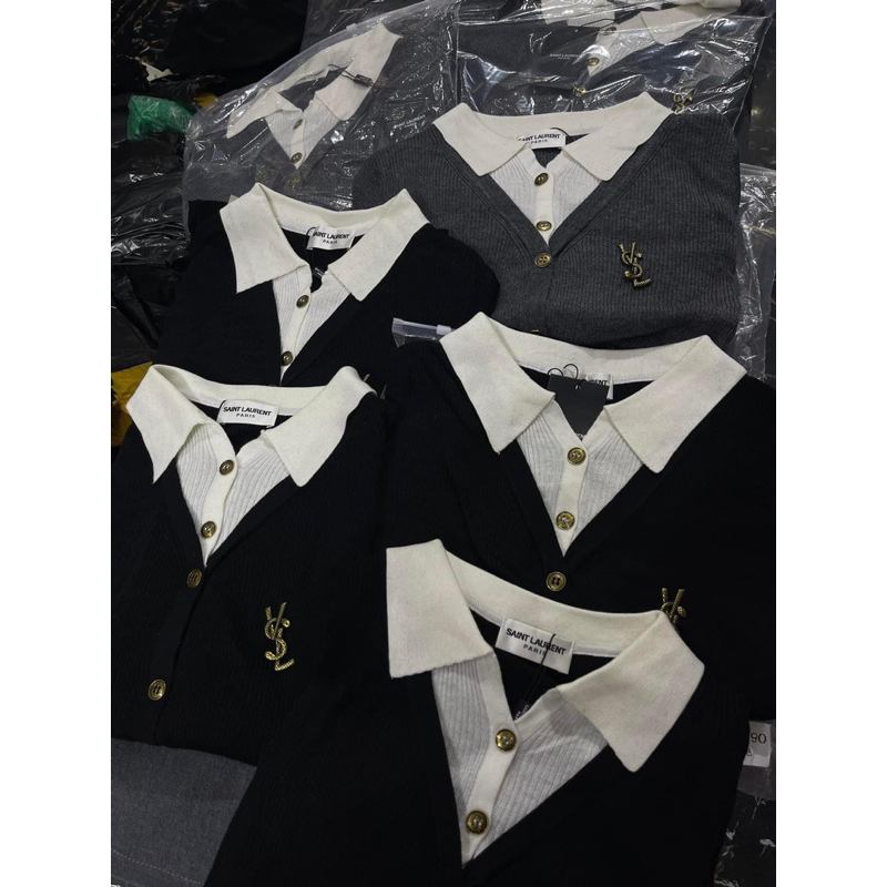 Áo len phối sơ mi kèm tag y.s.l QCL1