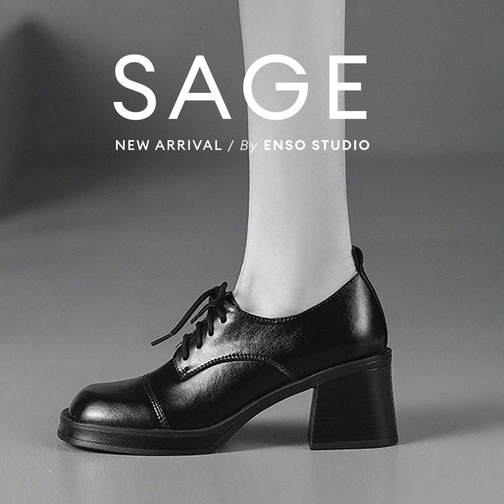 ENSO - Giày Da Thật SAGE Màu Đen