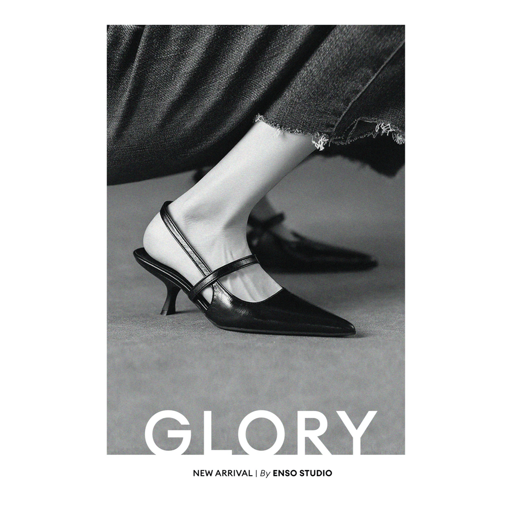 ENSO - Giày Cao Gót Da Thật GLORY Màu Trắng