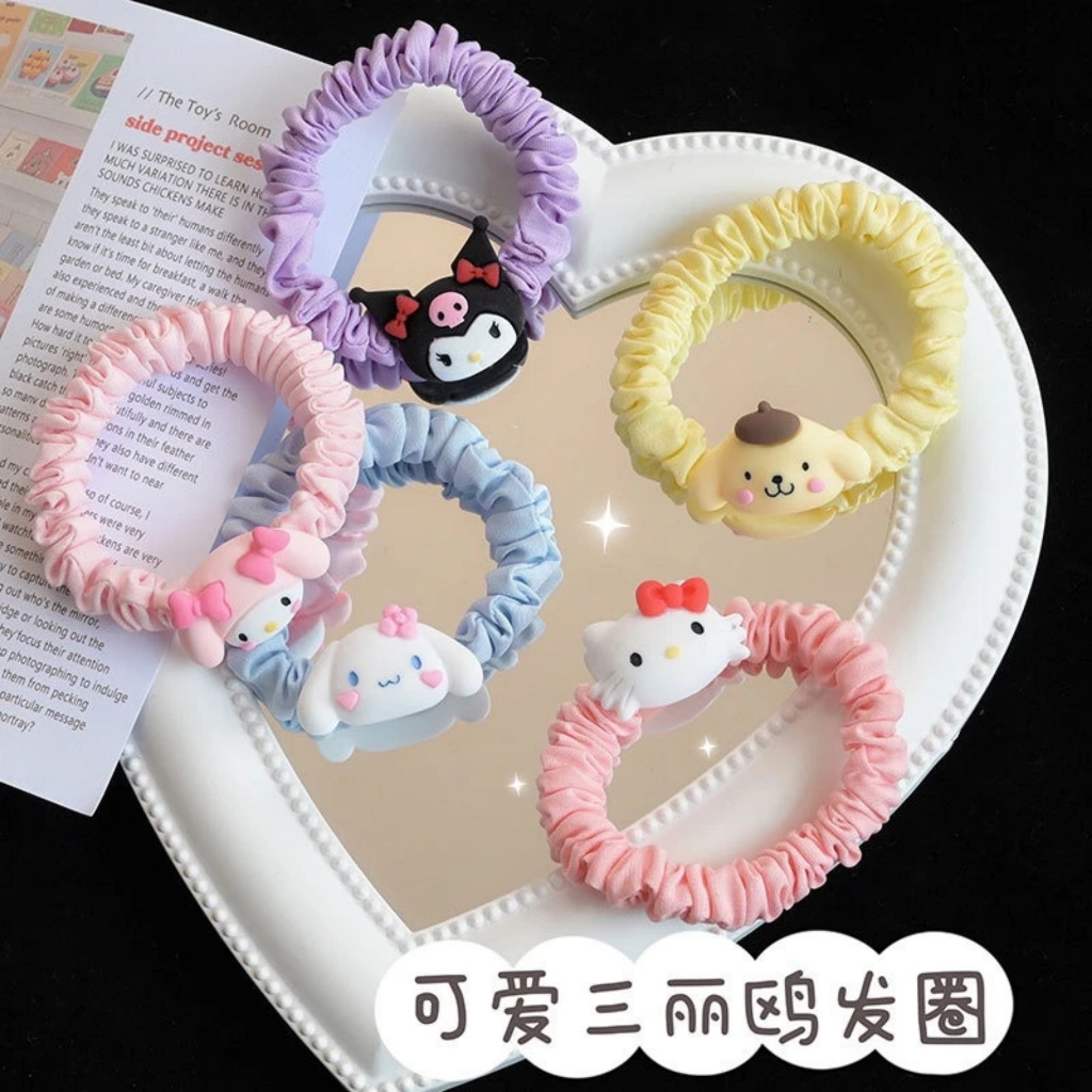 Dây buộc tóc scrunchies hình nhân vật hoạt hình xinh mê ly