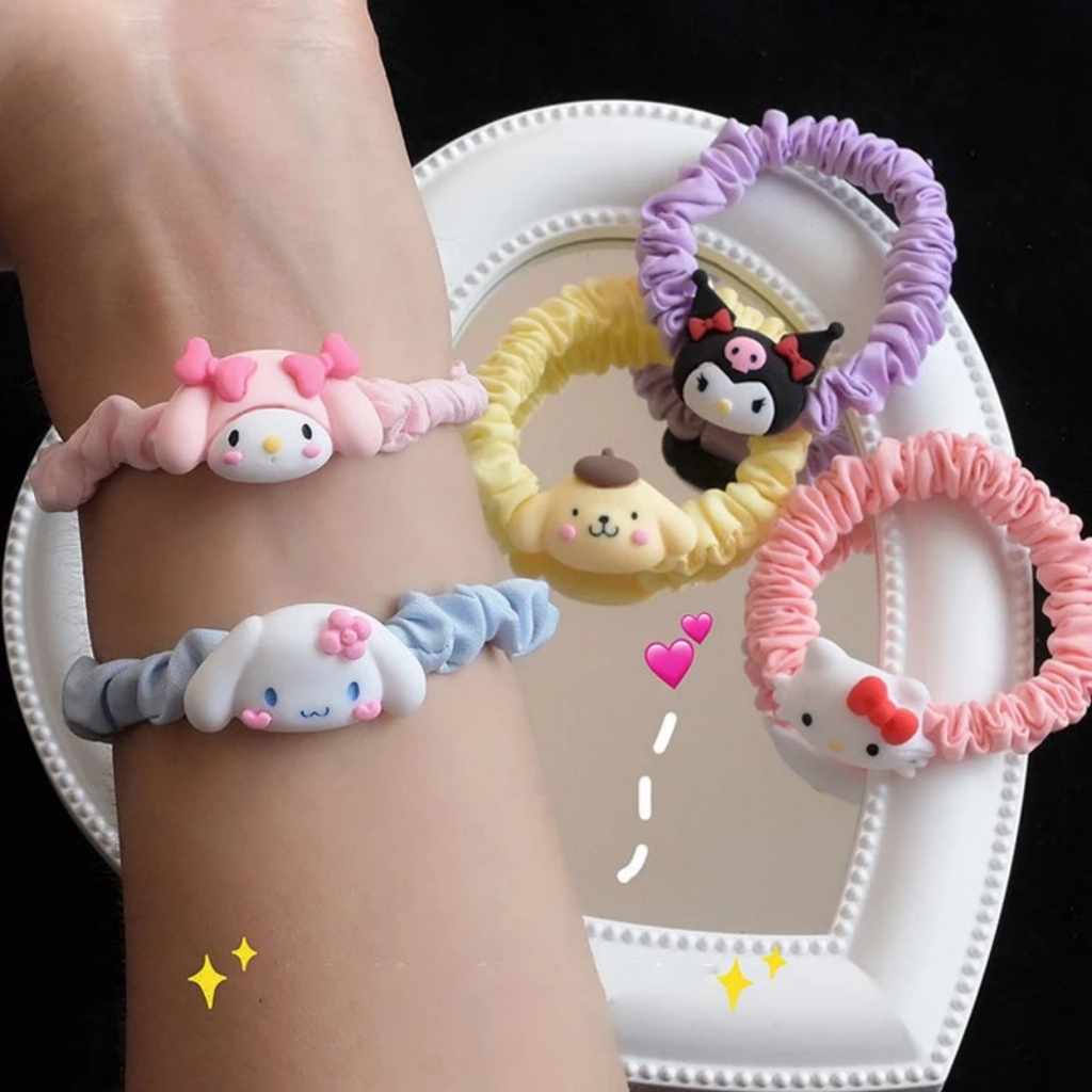 Dây buộc tóc scrunchies hình nhân vật hoạt hình xinh mê ly