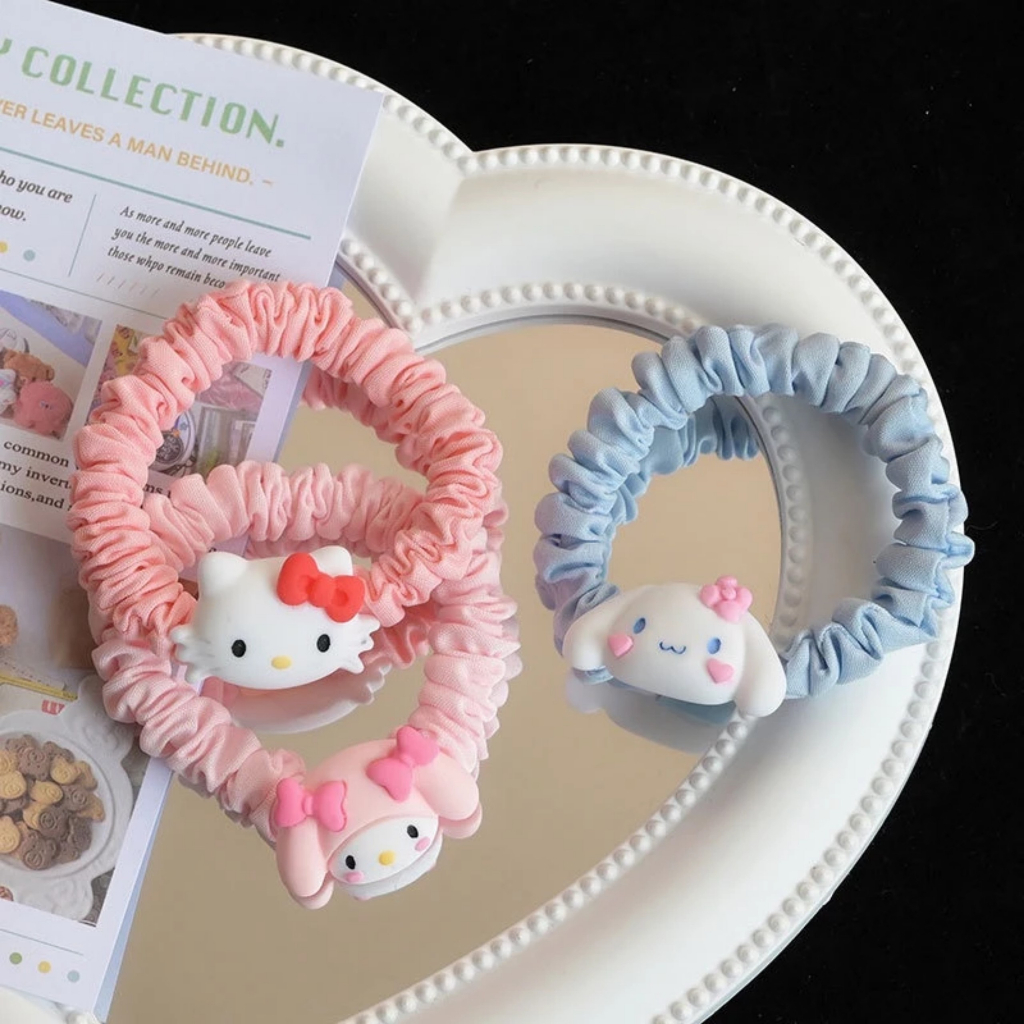 Dây buộc tóc scrunchies hình nhân vật hoạt hình xinh mê ly