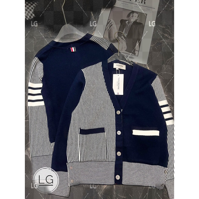 Áo cardigan len T.Bom phối sọc QCSC