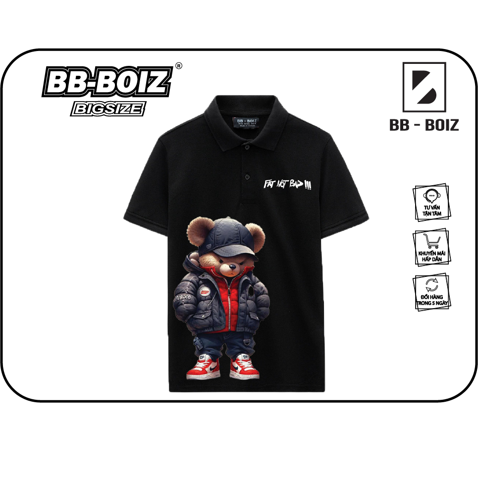 BIGSIZE - Áo Polo nam BB - Boiz bigsize 80kg 90kg 100kg 110kg 120kg 130kg
