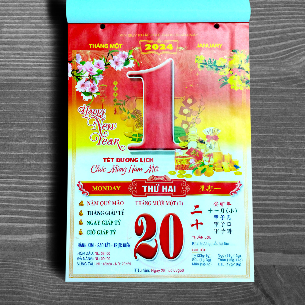 Lịch bloc 2024, 17 x 24cm Chủ đề: Thư pháp, giá xưởng - LTCC