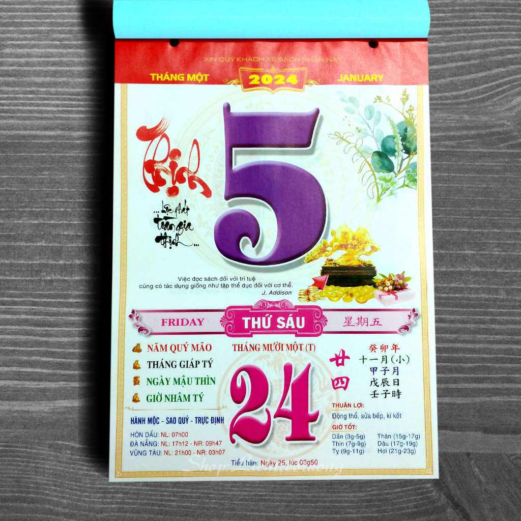 Lịch bloc 2024, 17 x 24cm Chủ đề: Thư pháp, giá xưởng - LTCC
