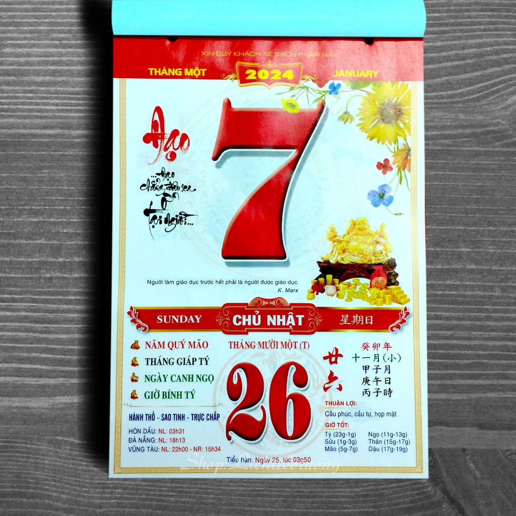 Lịch bloc 2024, 17 x 24cm Chủ đề: Thư pháp, giá xưởng - LTCC