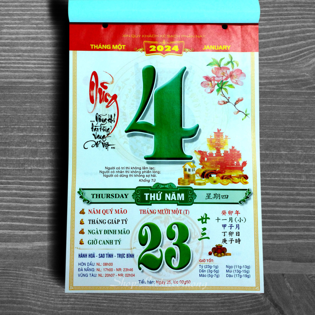 Lịch bloc 2024, 17 x 24cm Chủ đề: Thư pháp, giá xưởng - LTCC