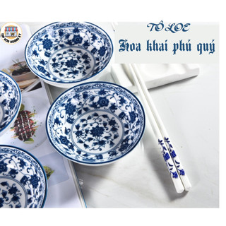 Tô loe gốm sứ 4d hoa khai phú quý đủ size