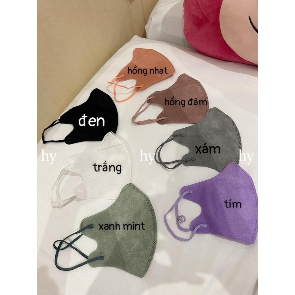 Khẩu Trang 5D Thái Lan Màu Trendy, Không Xù lông, Đeo Êm Tai, Thoáng Mát
