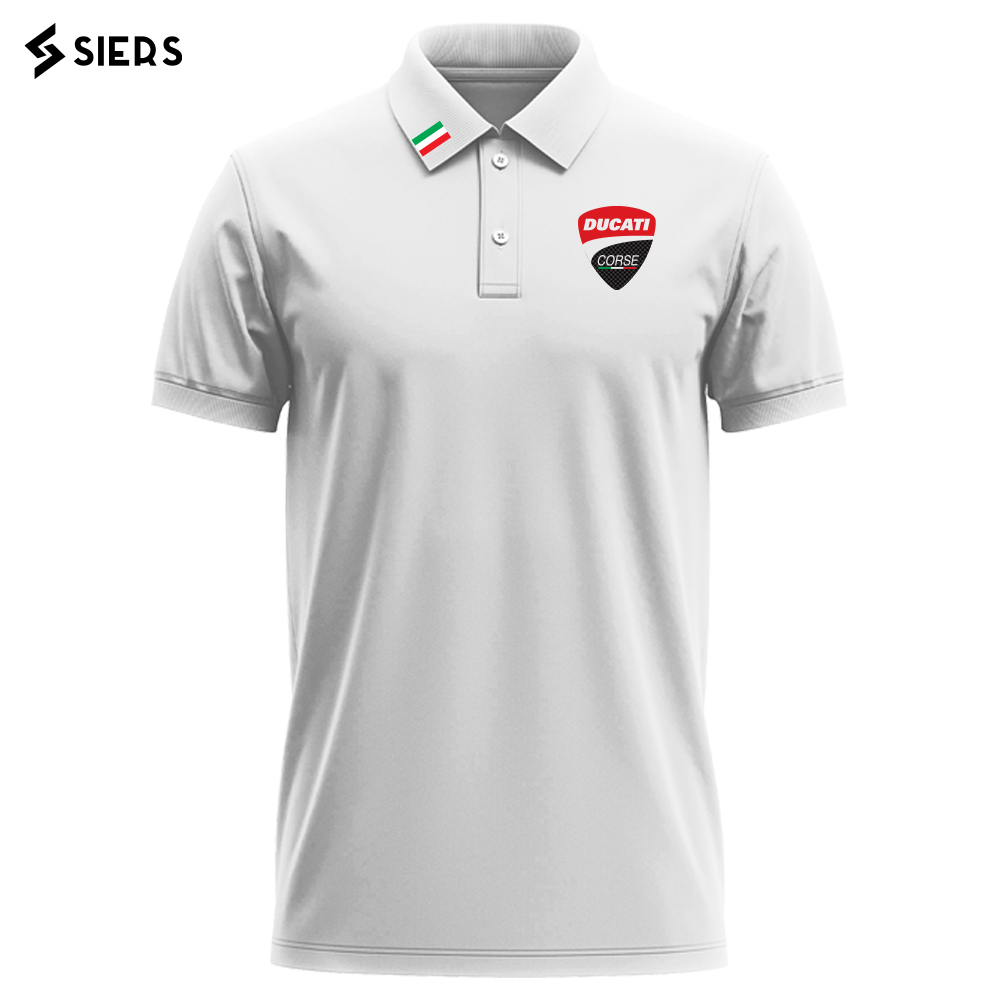 Áo polo thời trang DUCATI tay ngắn cao cấp, chất cá sấu poly 4 chiều thái co giãn, thoáng mát, dày dặn.