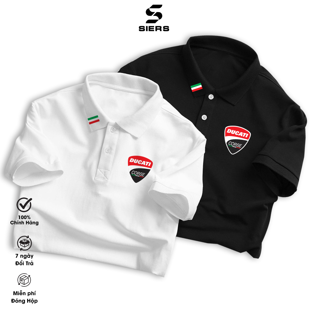 Áo polo thời trang DUCATI tay ngắn cao cấp, chất cá sấu poly 4 chiều thái co giãn, thoáng mát, dày dặn.