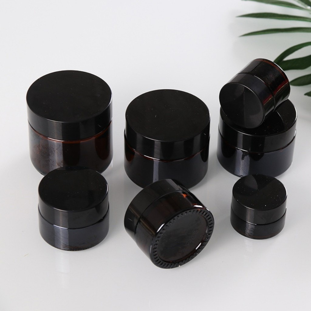 Hũ Chiết Kem Thủy Tinh Nâu Nắp Đen 5g 10g 20g 30g - Hủ Đựng Mỹ Phẩm Du Lịch. Sang Trọng Chuyên Dùng Spa