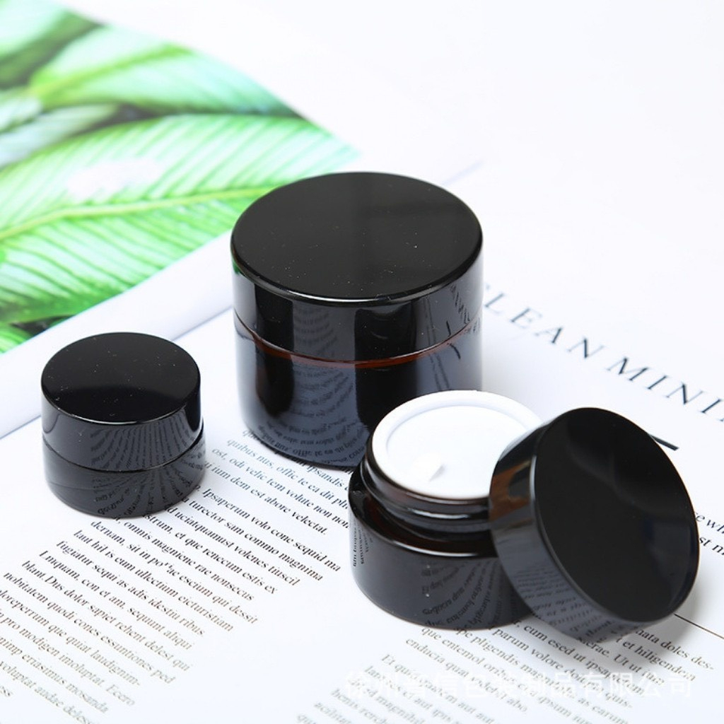 Hũ Chiết Kem Thủy Tinh Nâu Nắp Đen 5g 10g 20g 30g - Hủ Đựng Mỹ Phẩm Du Lịch. Sang Trọng Chuyên Dùng Spa