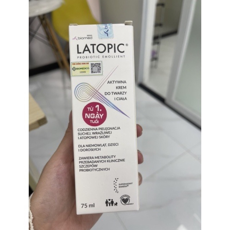 Latopic kem dưỡng ẩm 75ml Giảm Kích Ứng Dịu Ngứa Tăng Cường Tái Tạo Làn Da Dưỡng Ẩm Hiệu Quả  - Hàng chính hãng