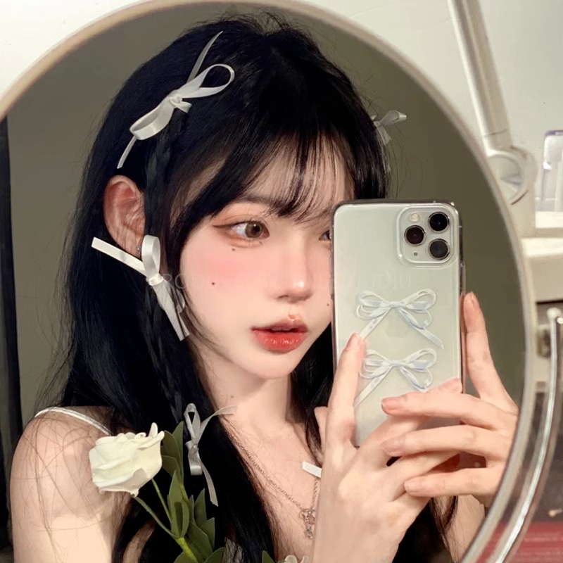 Kẹp tóc nơ ruy băng nhiều màu hottrend