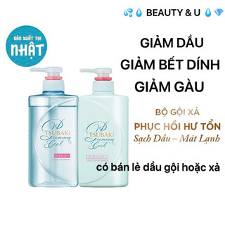 CÓ BÁN LẺ DẦU GỘI / DẦU XẢ GIẢM DẦU MÁT LẠNH TSUBAKI PREMIUM COOL Shampoo & Conditioner dành cho tóc dầu da dầu NHẬT BẢN