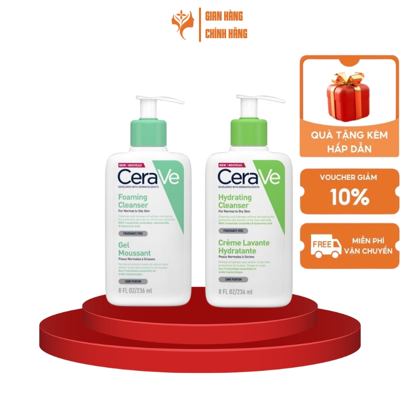 Sữa rửa mặt CERAVE , da dầu, da mụn, da khô, mọi loại da 236ml | BigBuy360 - bigbuy360.vn