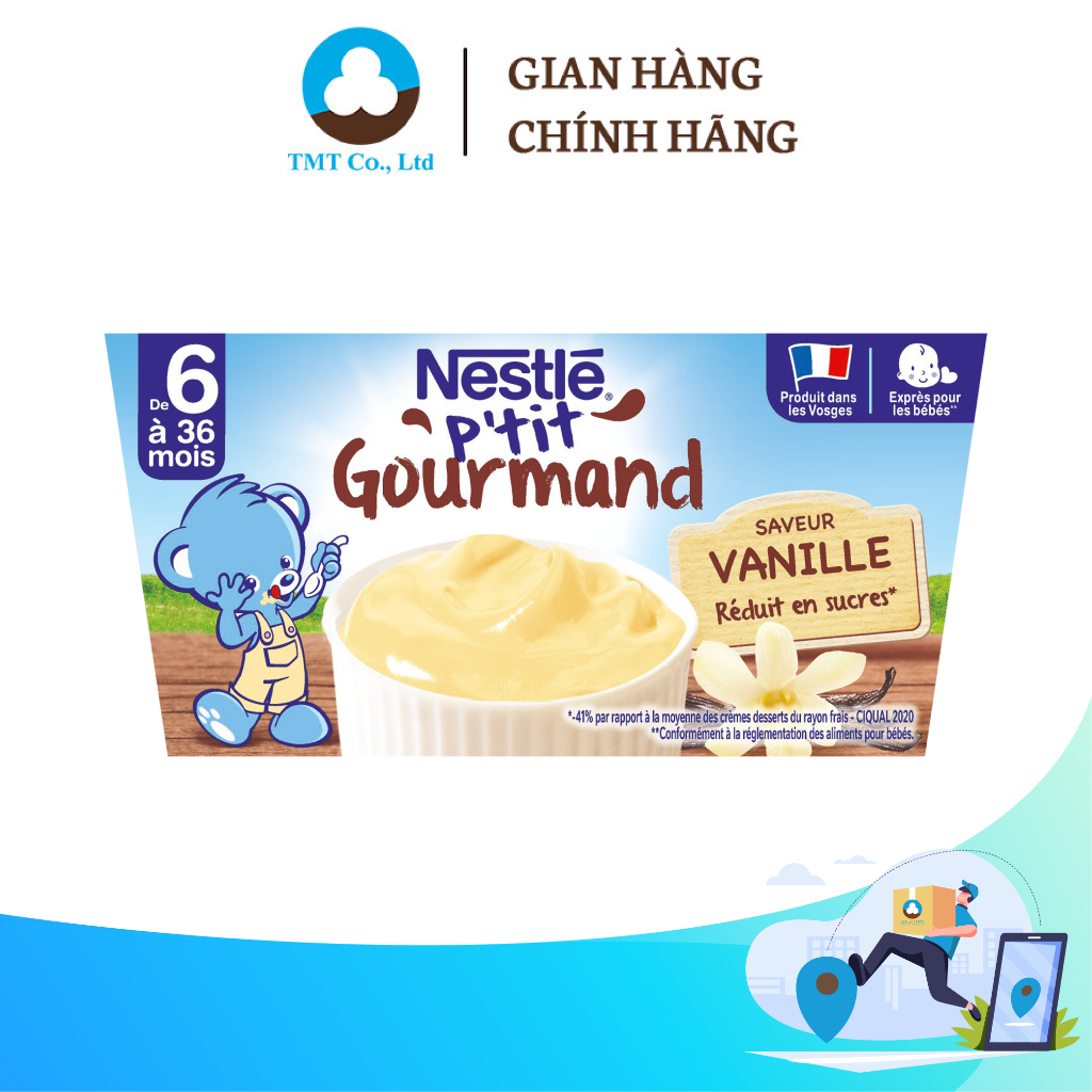 Váng sữa Nestlé P’tit Gourmand vị Vani 100g x 4 hũ
