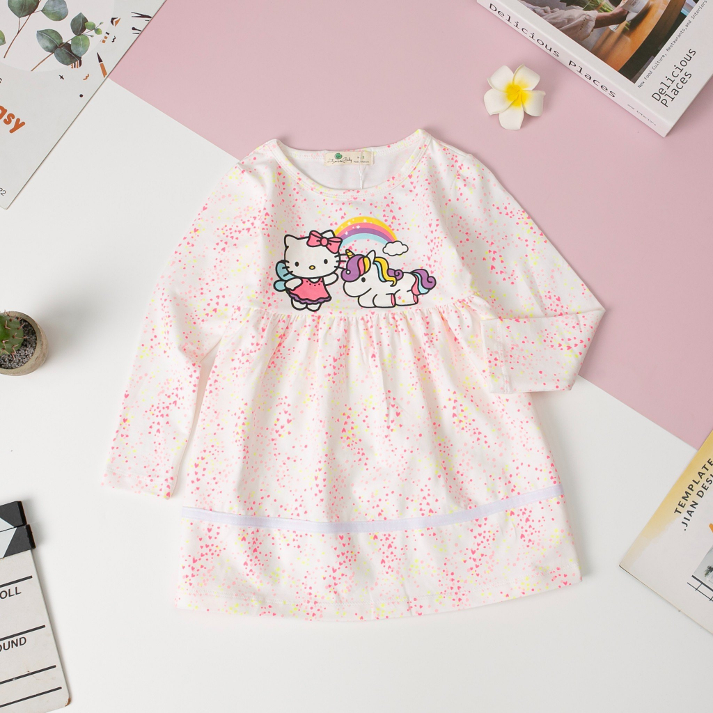 Váy dài tay thu đông bé gái LITIBABY cute Size 2-12T