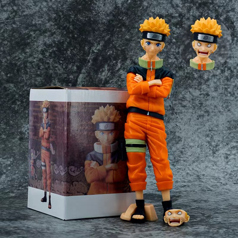 Mô Hình Naruto Thay Đổi Khuôn Mặt, 2 Đầu, Mô Hình Decor Trang Trí,  Full Box, Hàng Cao Cấp Cao 25cm - Tượng Figure Anime