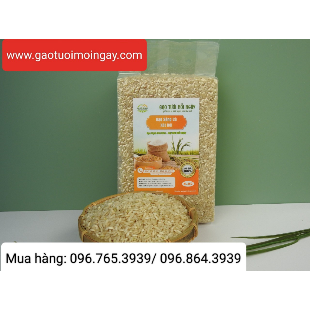 Gạo tươi Séng Cù xát dối thùng 1kg, 2kg, 5kg - Giữ trọn vị tươi ngon của lúa mới