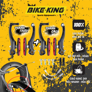 Set 2 Phanh MTB V-Brake Má Phanh Đỏ - Đảm Bảo An Toàn Cho Xe Đạp Thể Thao Cao Cấp TTH-03